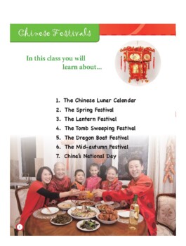 Preview of Chinese festivals: class materials and coloring sheets printable