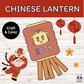 Preview of Chinese new year 2024, lantern dragon craft & coloring ,lunar,Bulletin Board