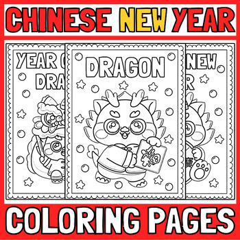 Preview of Chinese new year dragon coloring pages - Lunar new year coloring sheets - 2024