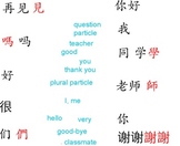 Chinese vocabulary flipchart: greetings, names, ages, #s 1-10