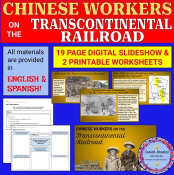 Preview of Chinese workers & the Transcontinental Railroad slideshow/printable packet (E&S)