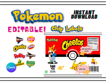 Preview of Chip Labels for your classroom / school TEMPLATE