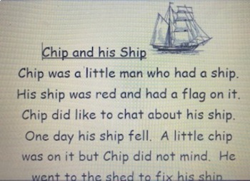 Preview of Chip and His Ship - sh and ch sounds (reading passage)