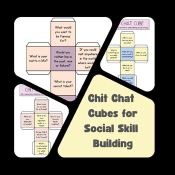 Preview of Chit Chat Cubes Anxiety, Autism, ADHD, Trauma Build confidence and social skill