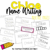 Chloe Name Writing Practice Pages and Name Tag
