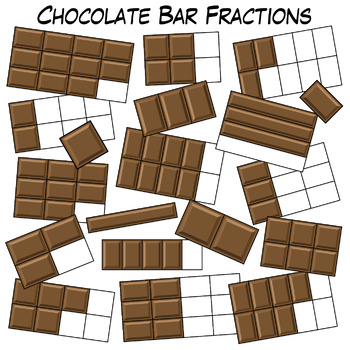 Preview of Chocolate Bar Fractions Clip Art