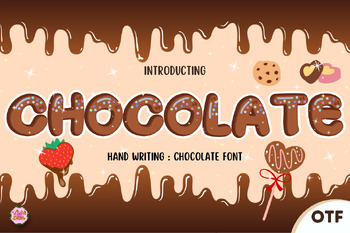 Preview of Chocolate Bubble font letters for teachers