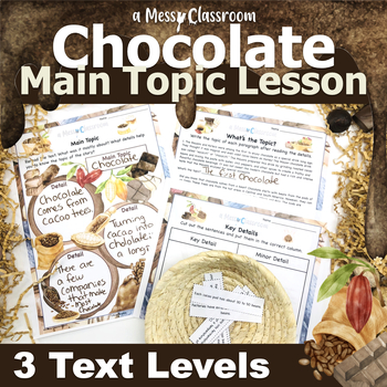 Preview of Chocolate Candy Nonfiction Reading RI.2.2 Main Topic Key Detail Lesson 2nd Grade