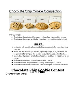 Preview of Chocolate Chip Cookie Contest