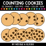 Chocolate Chip Cookie Counting Clipart + FREE Blacklines -