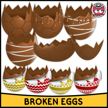 Easter Chocolate BrokenEgg Clip Art Image​