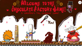 Preview of Chocolate Factory - 1st/2nd - Grammar Game (Valentine's Day/Distance Learning)