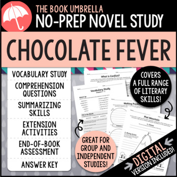 Preview of Chocolate Fever Novel Study { Print & Digital }