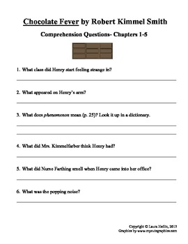 Chocolate Fever by Robert Kimmel Smith Comprehension Questions