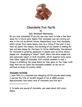 Preview of Chocolate Fun Facts(Interactive Notebook Activity)