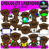 Chocolate Labrador At School Clip Art Set {Educlips Clipart}