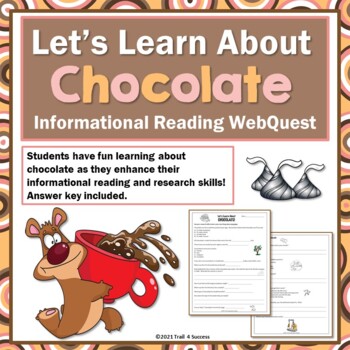 Preview of Chocolate Webquest Worksheets Internet Scavenger Hunt Research Activity