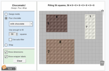 Preview of Chocomatic (Multiplication, Arrays, and Area) Gizmo