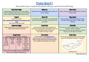 Preview of Choice Board Activities - 1