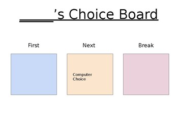 Preview of Choice Board
