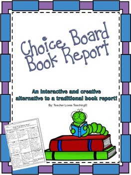 book report choice board high school