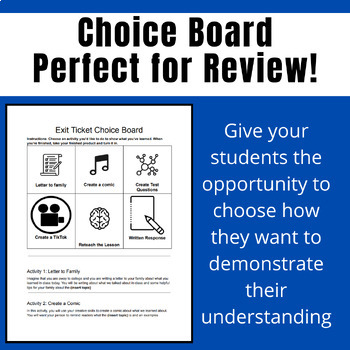 Preview of Choice Board - EDITABLE DOCUMENT