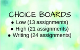 Choice Board For a Novel Study - PEAR DECK OR PRINT