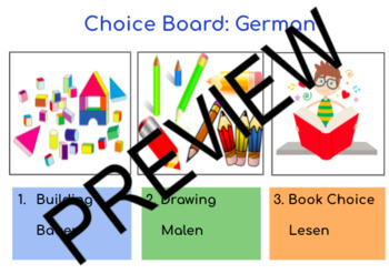 Preview of Choice Board (German, English and Spanish) 