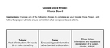 Choice Board: Google Docs Projects