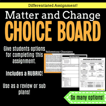 Preview of Choice Board-Matter and Change