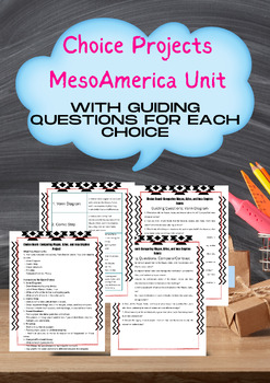 Preview of Choice Board: MesoAmerica Project