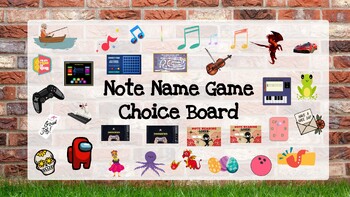 Preview of Virtual/Digital Choice Board- Note Name Games- 33 Total- Lines & Spaces