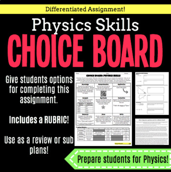 Preview of Choice Board: Physics Skills