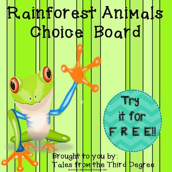 Preview of Choice Board - Rainforest Animals