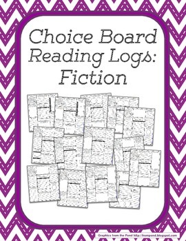 Preview of Choice Board Reading Logs: Fiction