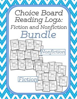 Preview of Choice Board Reading Logs: Fiction and Nonfiction Bundle