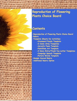 Preview of Choice Board-Reproduction of Flowering Plants
