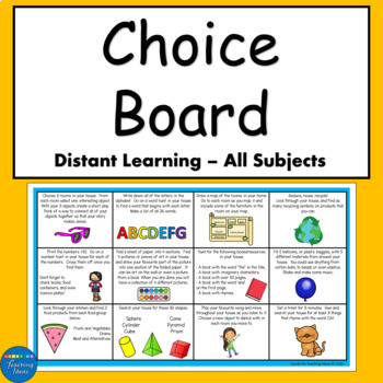 Preview of Choice Board Scavenger Hunt Suitable for Distant Learning