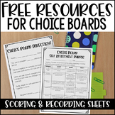 Choice Board Scoring Resources {Free}
