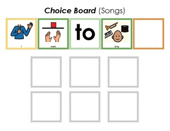 Preview of Choice Board (Songs)