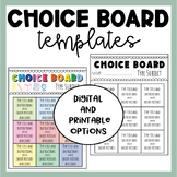 Choice Board Template | Digital and Print Options | Editab