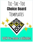 Choice Board Template for any subject - online learning friendly!