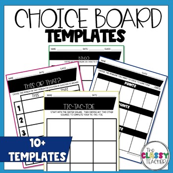 Preview of Choice Board Templates