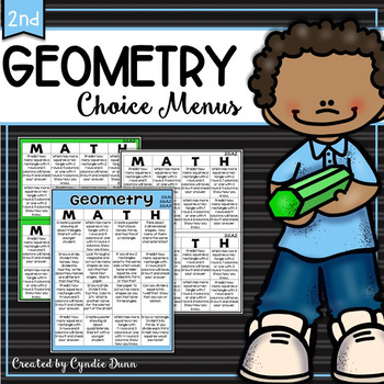 Preview of Choice Boards Choice Menus Geometry Second Grade Fast Finishers Early Finishers