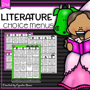 Preview of Choice Boards Choice Menus Second Grade Literature Early Finishers Fast Finisher