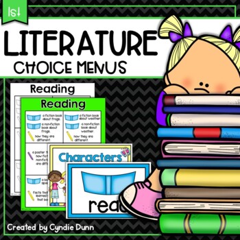 Preview of Choice Boards Choice Menus Literature First Grade Early Finishers Fast Finisher