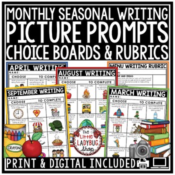 Choice Boards Picture February Writing Prompts 2nd 3rd Grade Fast Early ...