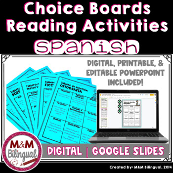 Preview of Choice Boards - Spanish Reading