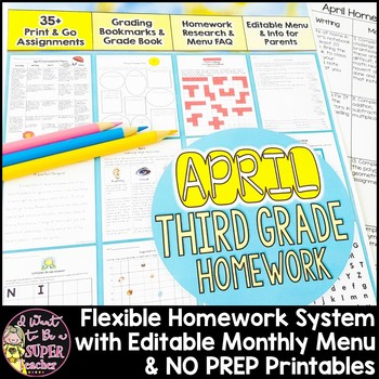 Preview of Choice Boards | Spring Choice Board | April Homework | Spring Break Packet