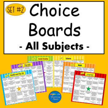 Preview of Choice Boards Suitable for Distant Learning Math and Language